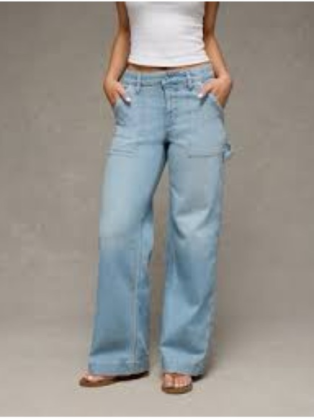 American Eagle Baggy Super High Rise Wide Leg Jeans 14